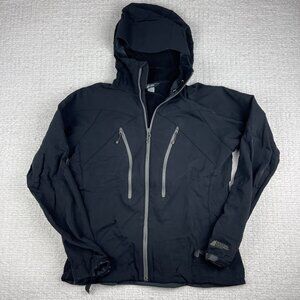 Mountain Equipment Co-op Softshell Hood Jacket Women L Windbreaker Black (Read)
